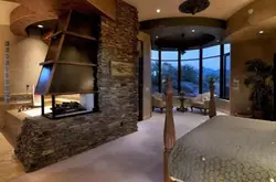 Apartment interior design with stone
