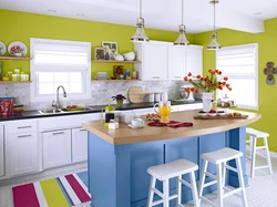 Colored kitchens in the interior