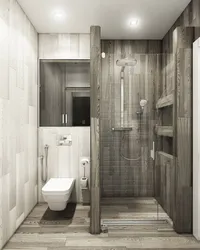 Design of a small bath with shower tile photo