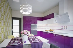 What colors goes with lilac in the kitchen interior
