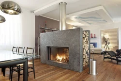 Photo of stoves and fireplaces in the living room interior photo