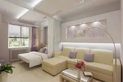 Rectangular Living Room Bedroom Interior