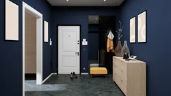 Koridorda mavi divar kağızı daxili fotoşəkil