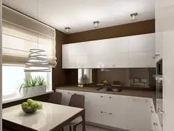 Kitchen in the color of coffee with milk design photo