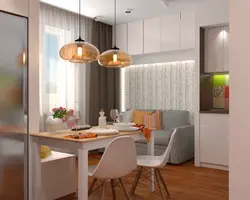 Small kitchen design with sofa