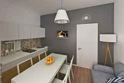 Small kitchen design with sofa