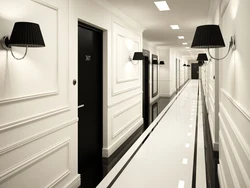 Hallway design in black colors