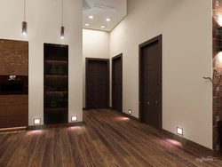 Hallway design brown floor