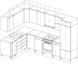 Угловая кухня размеры чертежи фото