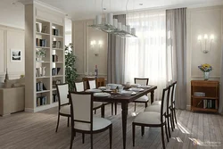 Living room with dining table design photo