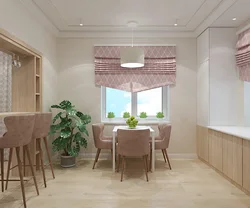 Kitchen In Dusty Rose Color In The Interior Photo
