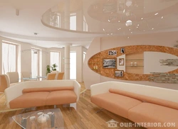 Peach living room interior