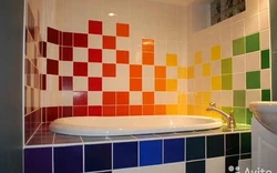Painting tiles in the bathroom photo