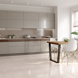 Porcelain tiles in the kitchen interior