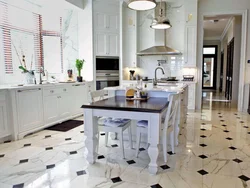 Porcelain tiles in the kitchen interior