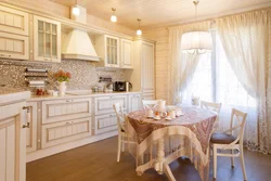 All about the interior of a kitchen in a country house