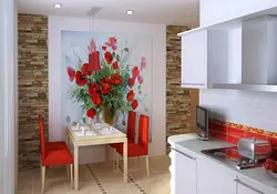 Small kitchen interior wall