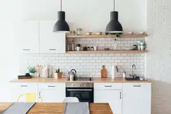 Фото кухни без верхних шкафов в стиле