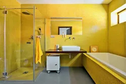 Дизайн ванной желтая ванна