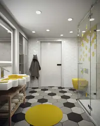 Ванна бөлмесінің дизайны сары ванна