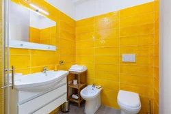 Bathroom design yellow bathtub