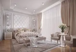 Classic style bedroom design with white furniture
