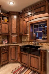 Classic kitchen wood in the interior