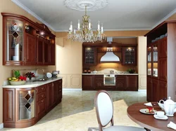 Classic kitchen wood in the interior