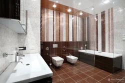 Bathroom design brown white