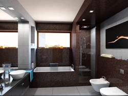 Bathroom design brown white