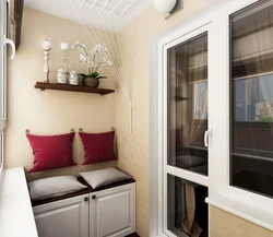 Interior of a balcony in an apartment 8 sq m photo