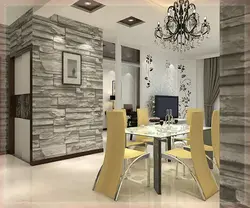 Kitchen living room design stone