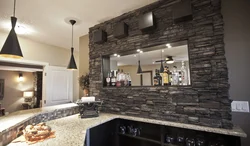 Kitchen Living Room Design Stone