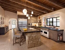 Kitchen Living Room Design Stone