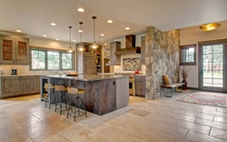 Kitchen living room design stone