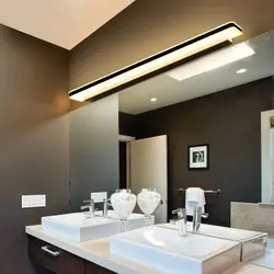 Lighting on the ceiling in the bathroom photo