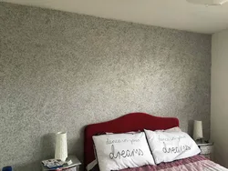 Liquid wallpaper photo in the bedroom interior