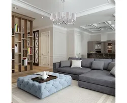 Living room interior with partition