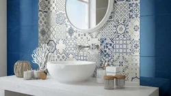 Beautifully laid tiles in the bathroom photo