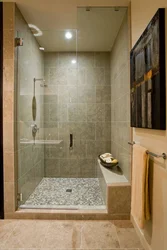 Photo of a bathroom with a tiled shower