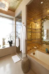 Дизайн ванной золотого цвета