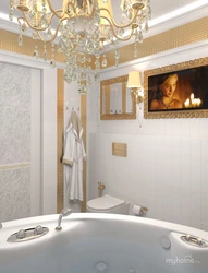 Дизайн ванной золотого цвета