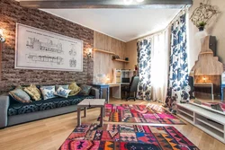 Bedroom Interior With Carpet On The Wall Photo