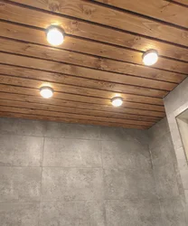 Ceiling slats photo in the bath