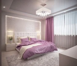 Bedroom design in purple tones