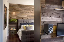 Wood walls in apartment photo