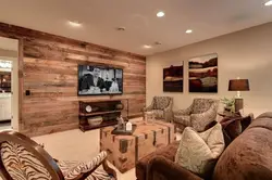 Wood walls in apartment photo