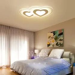 Suspended ceiling with light bulbs in the ceiling in the bedroom photo