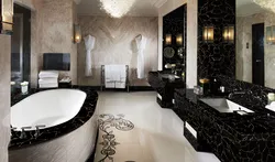 Photo of black marble in the bathroom design