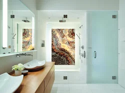 Onyx tiles in the bathroom interior photo